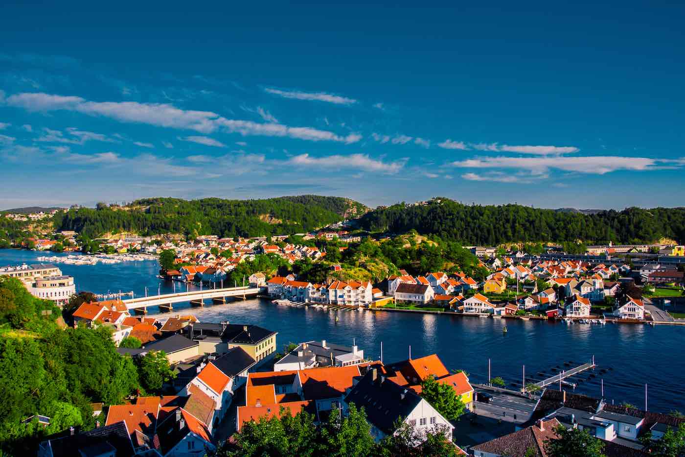 Dronebilde fra Mandal